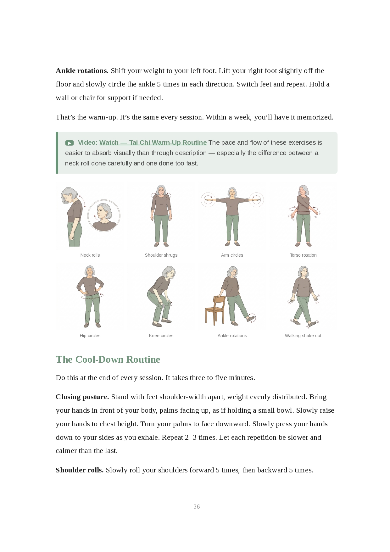 Tai Chi warm-up routine page